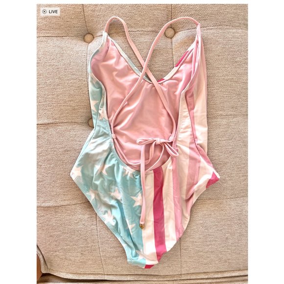 WILDFOX SWIM Rare Vintage American Flag Classic One-Piece from Resort 2013, S - Picture 10 of 16